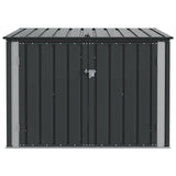 Garden Storage Box Black 151.5 x 107 x 100 cm Steel - Close-Up Angle