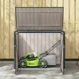 Garden Storage Box Black 151.5 x 82 x 110.5 cm Steel