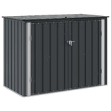 Garden Storage Box Black 151.5 x 82 x 110.5 cm Steel - Front View