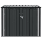 Garden Storage Box Black 151.5 x 82 x 110.5 cm Steel - Close-Up Angle
