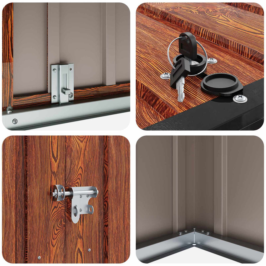 Garden Storage Box Brown 151.5 x 82 x 110.5 cm Steel, image 10