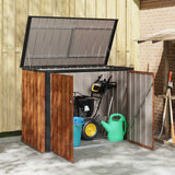 Garden Storage Box Brown 151.5 x 82 x 110.5 cm Steel - Top-Down View