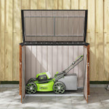 Garden Storage Box Brown 151.5 x 82 x 110.5 cm Steel - 45-Degree Angle