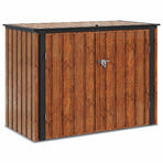 Garden Storage Box Brown 151.5 x 82 x 110.5 cm Steel, Storage
