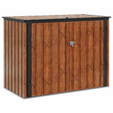 Garden Storage Box Brown 151.5 x 82 x 110.5 cm Steel - Front View