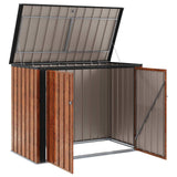 Garden Storage Box Brown 151.5 x 82 x 110.5 cm Steel - Rear View