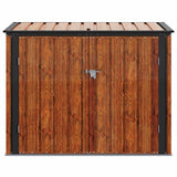 Garden Storage Box Brown 151.5 x 82 x 110.5 cm Steel - Close-Up Angle
