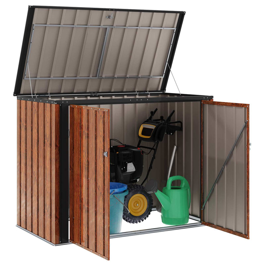 Garden Storage Box Brown 151.5 x 82 x 110.5 cm Steel, image 3