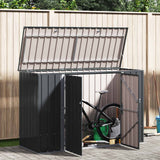 Garden Storage Box Black 214 x 82 x 132 cm Steel - Top-Down View