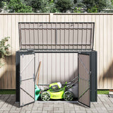 Garden Storage Box Black 214 x 82 x 132 cm Steel - 45-Degree Angle