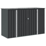 Garden Storage Box Black 214 x 82 x 132 cm Steel - Front View