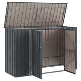 Garden Storage Box Black 214 x 82 x 132 cm Steel - Rear View