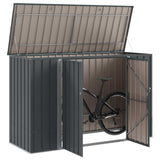 Garden Storage Box Black 214 x 82 x 132 cm Steel - Side View