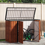 Garden Storage Box Brown 214 x 82 x 132 cm Steel - Top-Down View