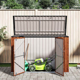 Garden Storage Box Brown 214 x 82 x 132 cm Steel