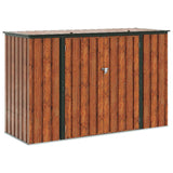 Garden Storage Box Brown 214 x 82 x 132 cm Steel - Front View