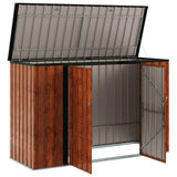 Garden Storage Box Brown 214 x 82 x 132 cm Steel - Rear View