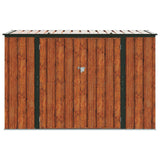 Garden Storage Box Brown 214 x 82 x 132 cm Steel - Close-Up Angle