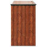 Garden Storage Box Brown 214 x 82 x 132 cm Steel - Low Angle