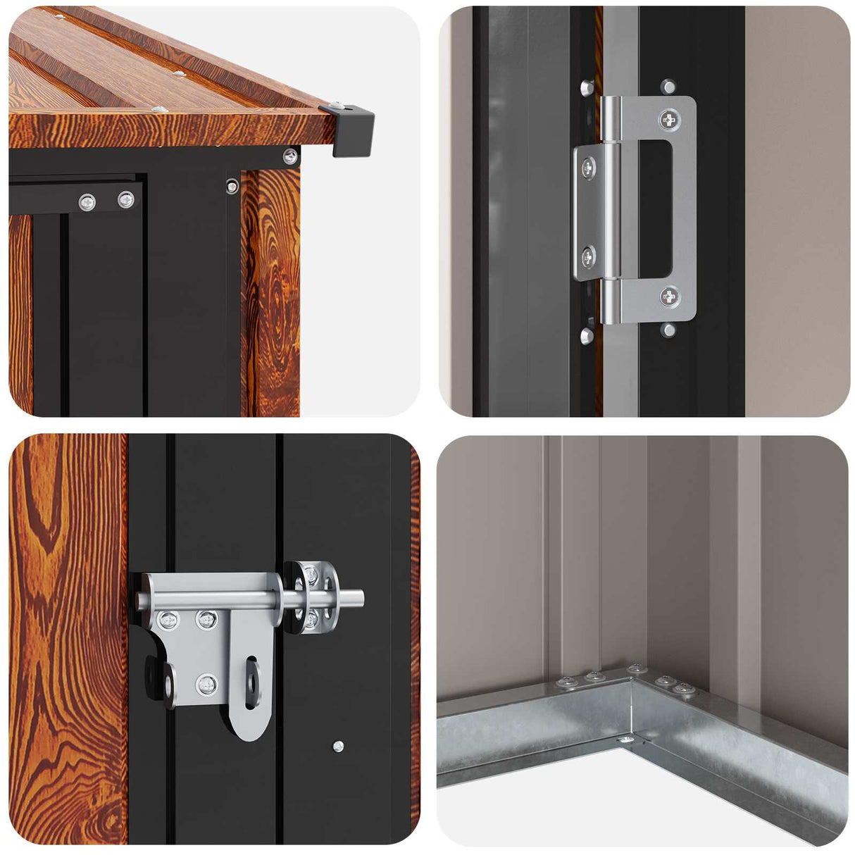 Garden Sheds Brown 103 x 74 x 200 cm Metal