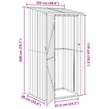 Garden Sheds Brown 103 x 86 x 200 cm Metal - Extra Image