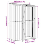 Garden Sheds Anthracite 140.5 x 74 x 200 cm Metal - Extra Image