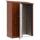 Garden Sheds Brown 140.5 x 74 x 200 cm Metal - 45-Degree Angle