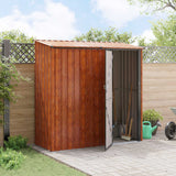 Garden Sheds Brown 203 x 85.5 x 200 cm Metal - Top-Down View