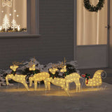 LED Reindeers 5 pcs Gold Fabric