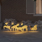 LED Reindeers 5 pcs Gold 43 x 18 x 66 cm Fabric