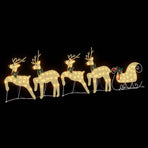 LED Reindeers 5 pcs Gold 43 x 18 x 66 cm Fabric