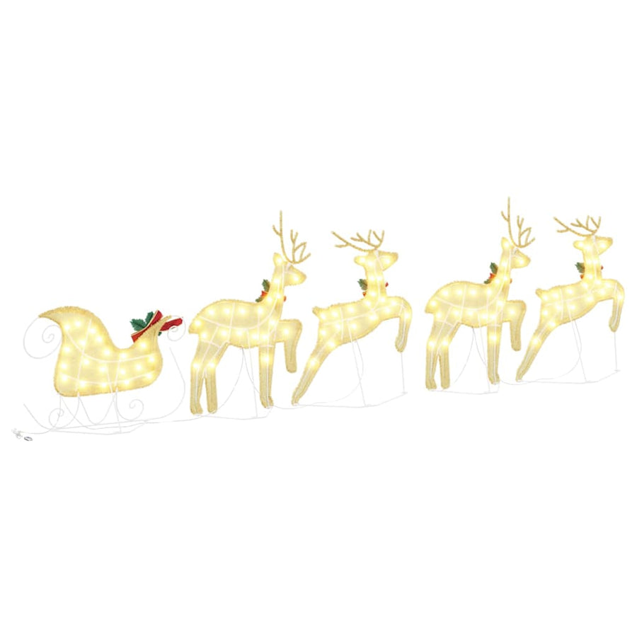 LED Reindeers 5 pcs Gold 43 x 18 x 66 cm Fabric