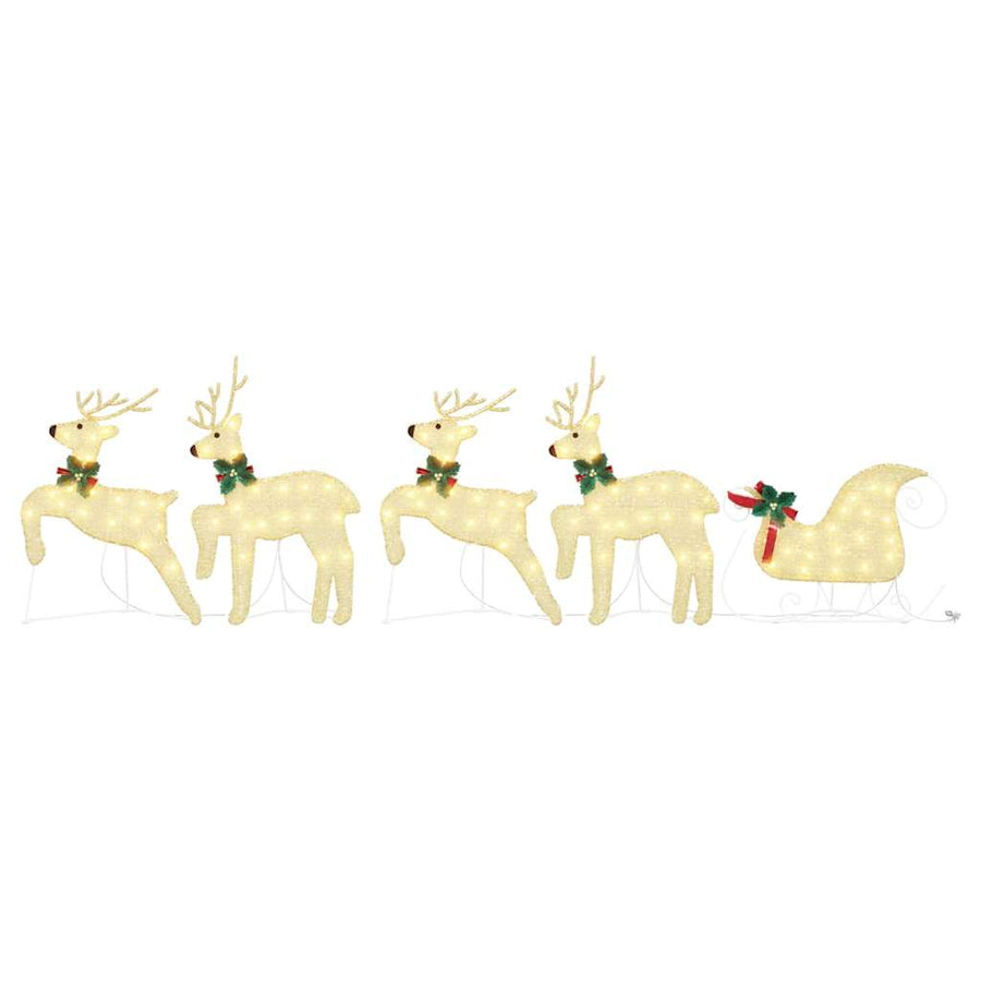 LED Reindeers 5 pcs Gold 43 x 18 x 66 cm Fabric