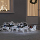LED Reindeers 5 pcs White 43 x 18 x 66 cm Fabric