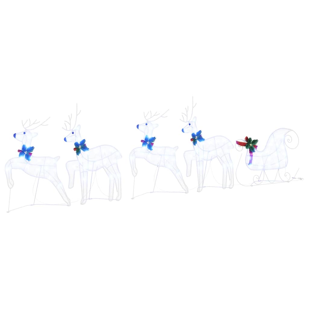 LED Reindeers 5 pcs White Fabric