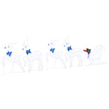 LED Reindeers 5 pcs White Fabric - Front View