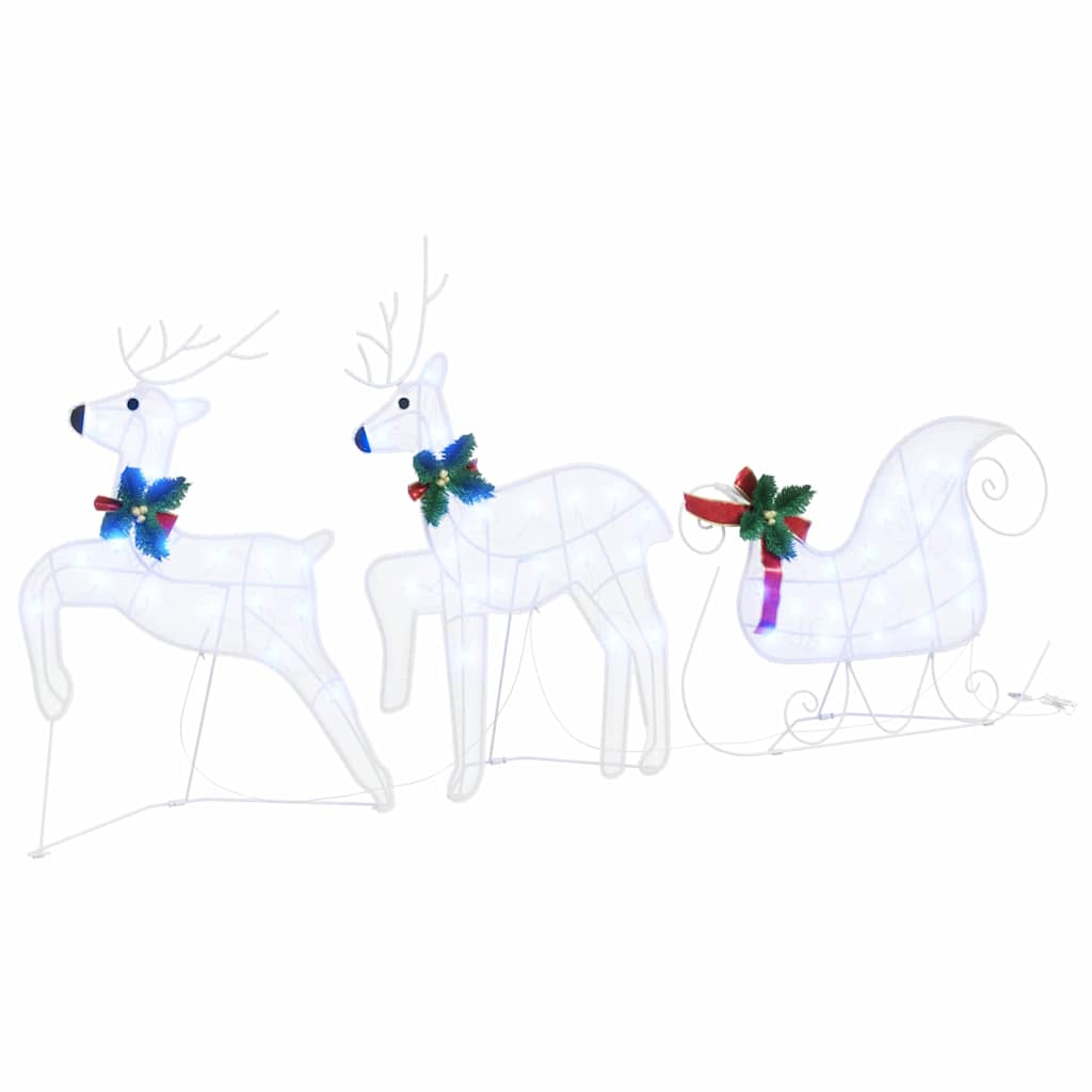 LED Reindeers 5 pcs White 43 x 18 x 66 cm Fabric