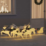 LED Reindeers 7 pcs Gold Fabric
