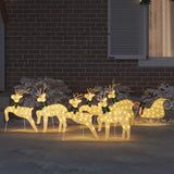 LED Reindeers 7 pcs Gold Fabric - Side View