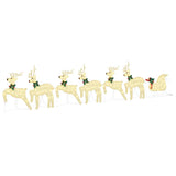 LED Reindeers 7 pcs Gold Fabric - Front View