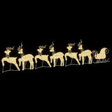 LED Reindeers 7 pcs Gold Fabric - 45-Degree Angle