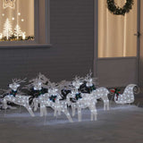 LED Reindeers 7 pcs White Fabric