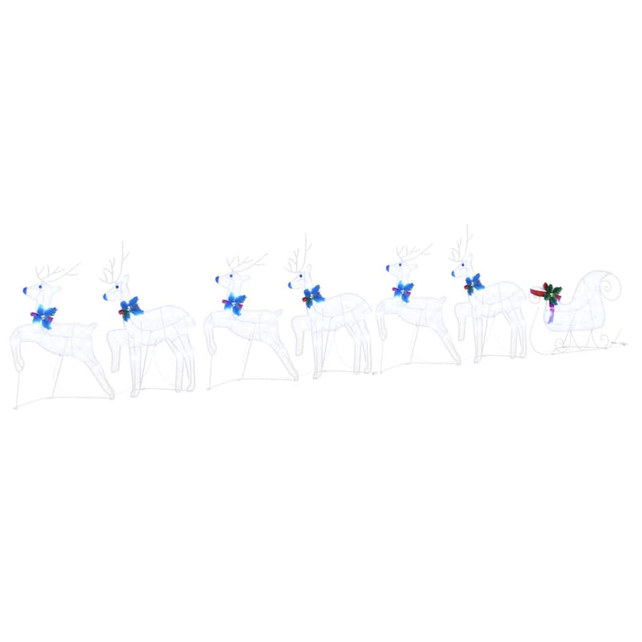 LED Reindeers 7 pcs White 43 x 18 x 66 cm Fabric
