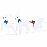 LED Reindeers 7 pcs White Fabric