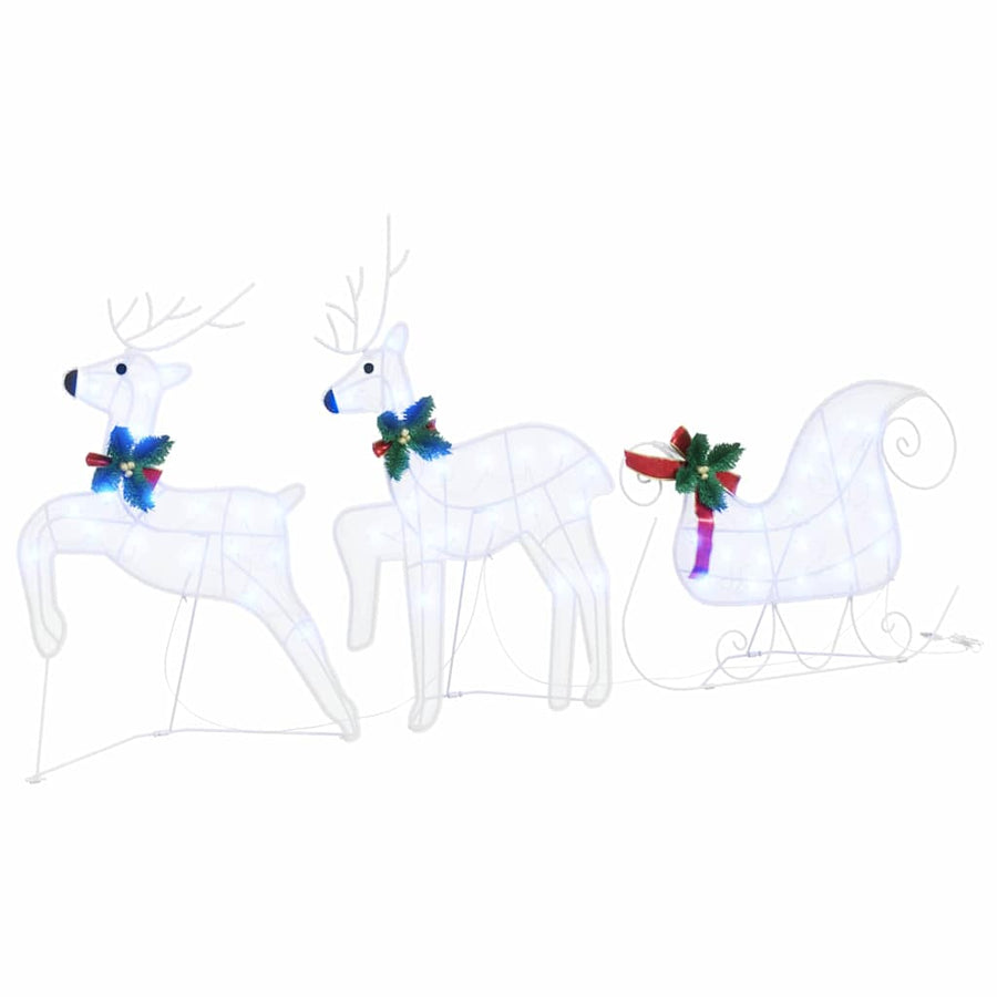 LED Reindeers 7 pcs White 43 x 18 x 66 cm Fabric