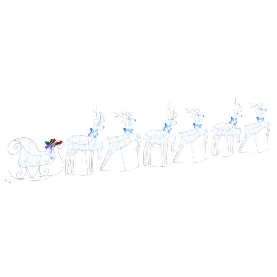 LED Reindeers 7 pcs White 43 x 18 x 66 cm Fabric