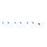 LED Reindeers 7 pcs White Fabric