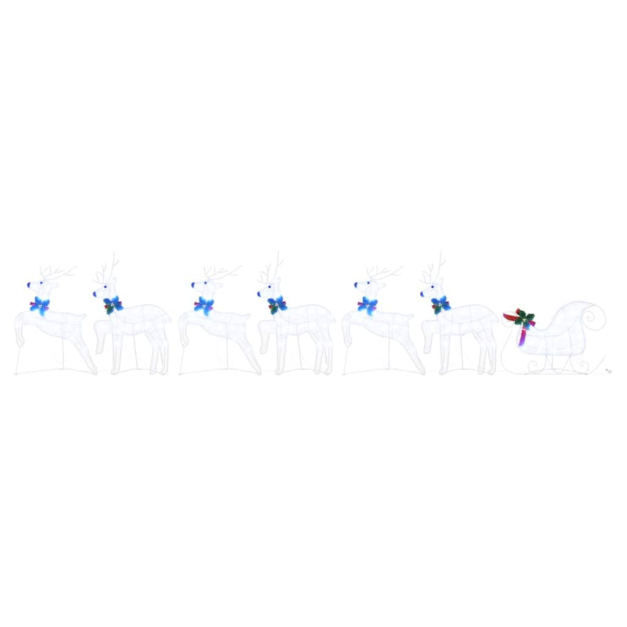 LED Reindeers 7 pcs White 43 x 18 x 66 cm Fabric