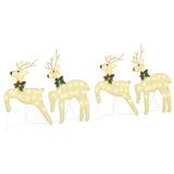 LED Reindeers 4 pcs Gold Fabric - Front View