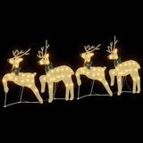 LED Reindeers 4 pcs Gold Fabric - 45-Degree Angle